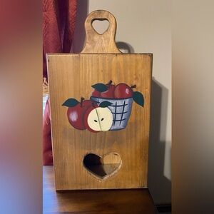 Apple VTG 1997 ABC cottage farmhouse wood recycle bag holder